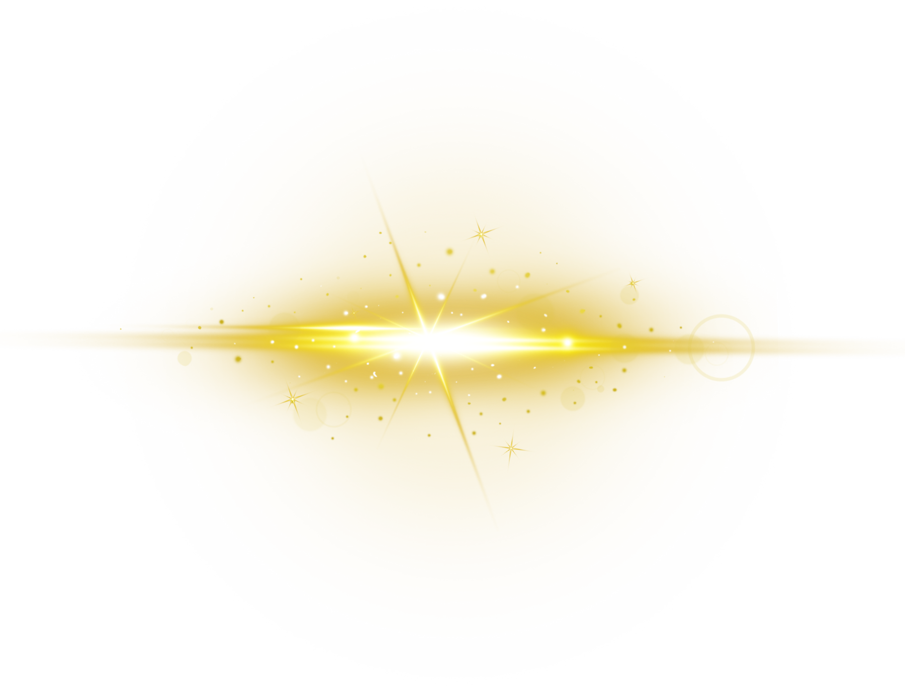 Realistic digital golden glowing lens flare